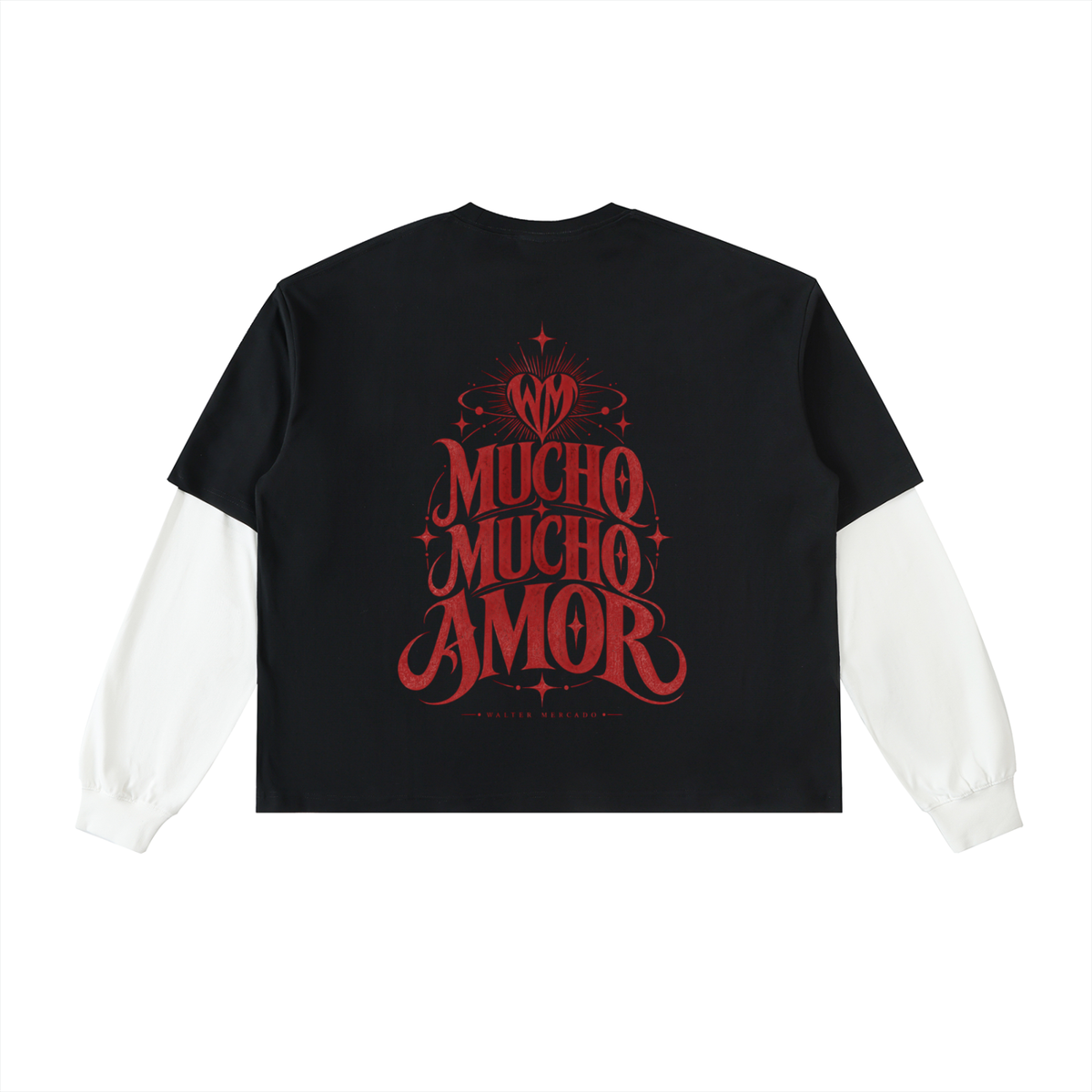 Layered Contrast Sleeve Cotton T-Shirt
