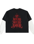 Layered Contrast Sleeve Cotton T-Shirt