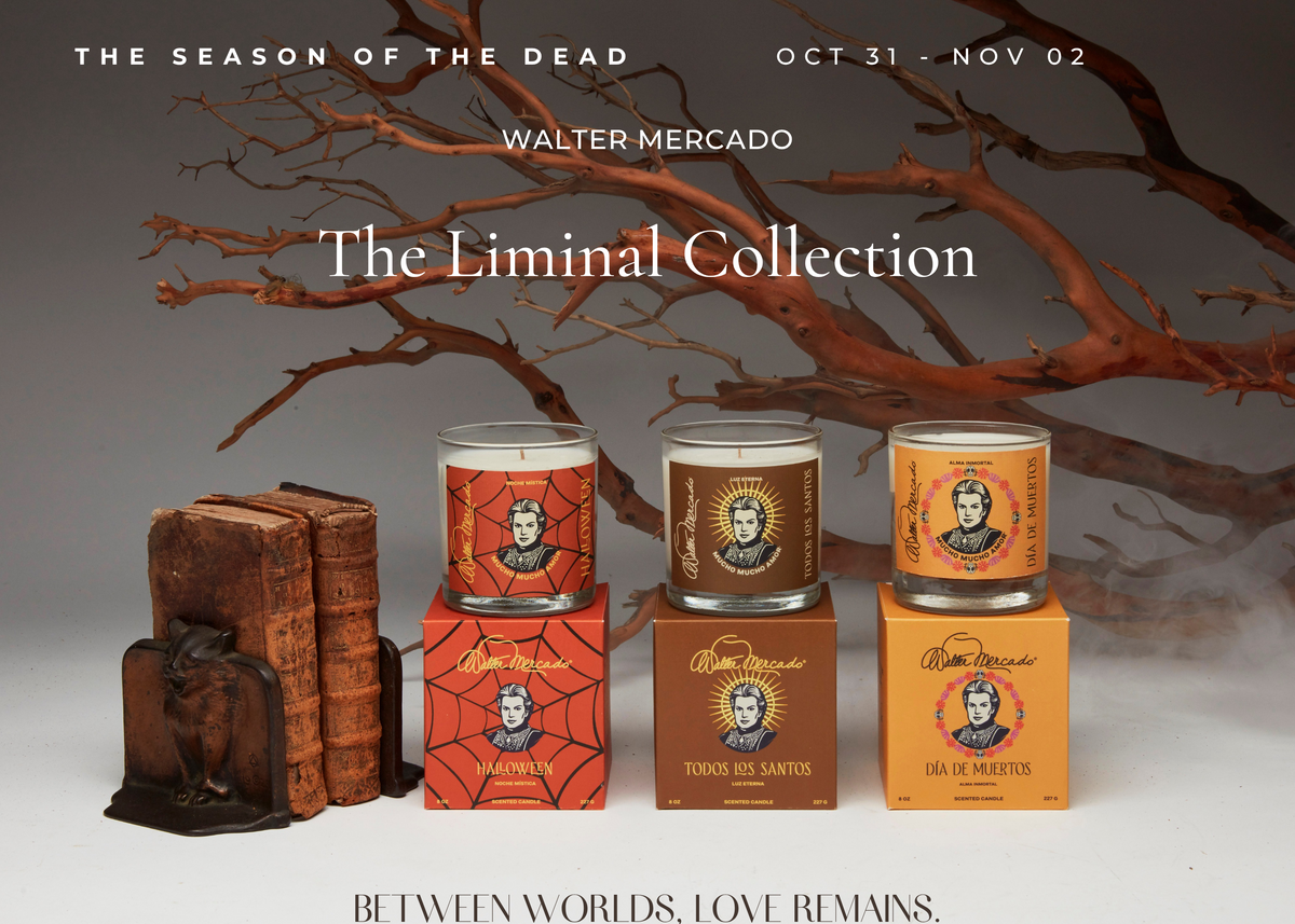 The Season of the Dead — The Liminal Collection: three Walter Mercado candles and their boxes