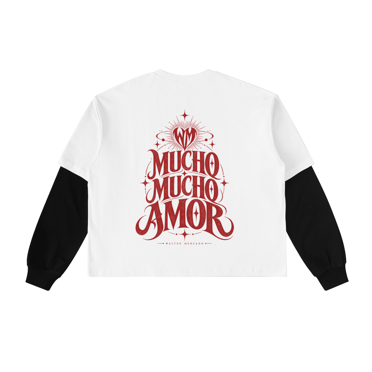 Layered Contrast Sleeve Cotton T-Shirt