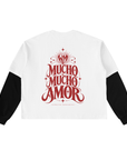 Layered Contrast Sleeve Cotton T-Shirt